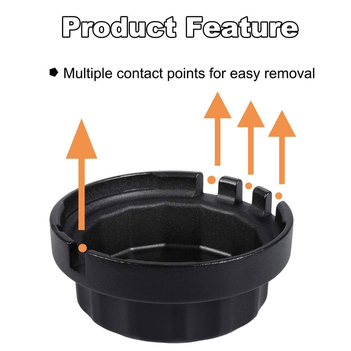 Solid Spare Oil Filter Cap Wrench 64mm 14 Flute for Toyota Lexus Scion 2.5L to 5.7L (Black)