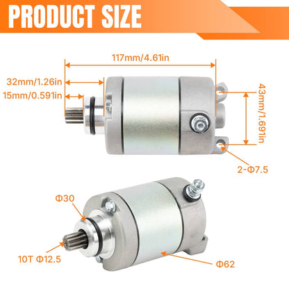 Solidspare Fits for Honda TRX450ER 31200-HP1-601 31200HP1601 ATV Starter Motor Assembly