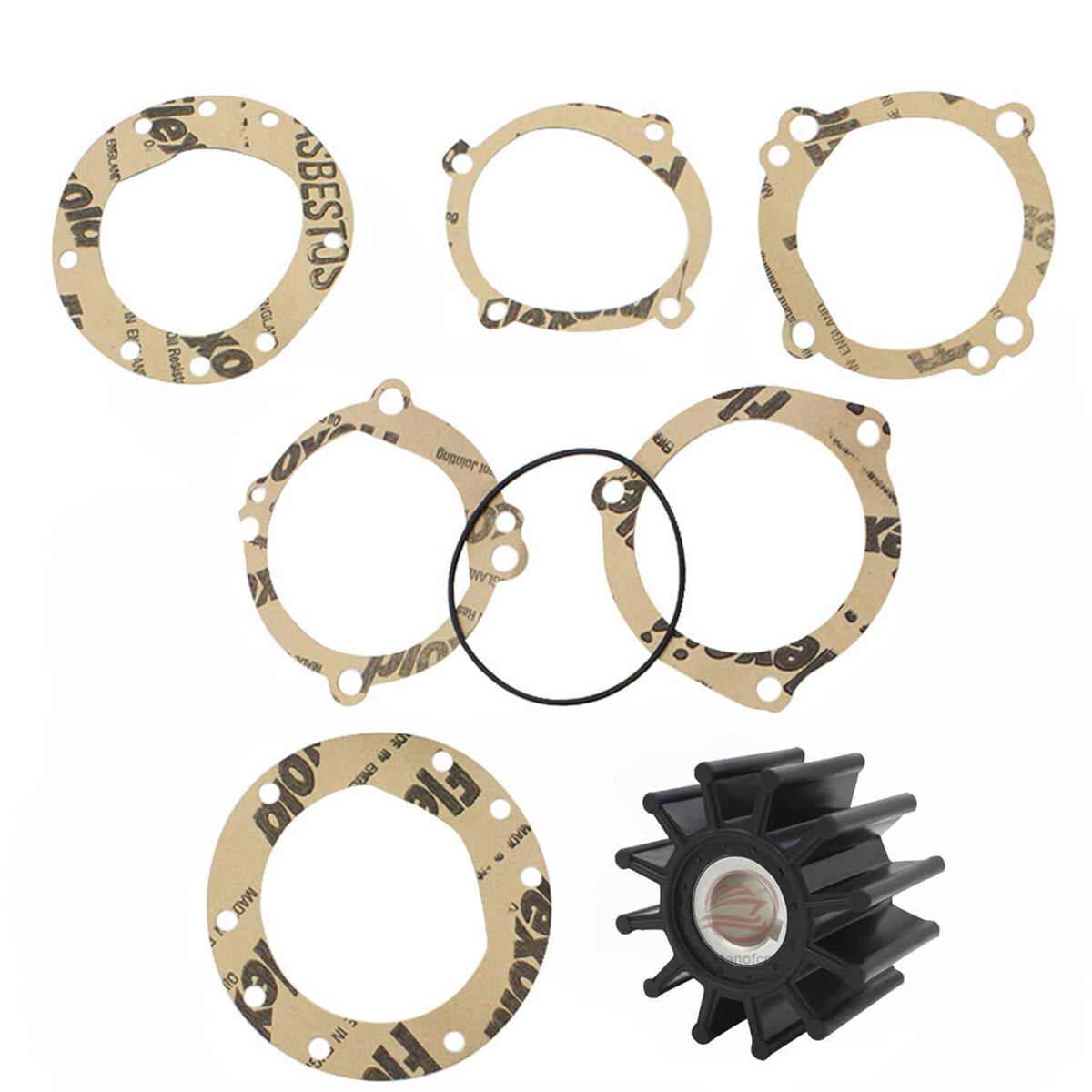 Solid Spare Water Pump Impeller Kit For Sherwood 10615 10615K ONAN 132-0349 CEF 500120 Ancor
