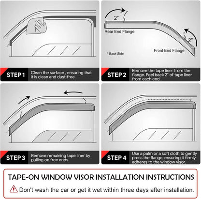 Solidspare Black For 20-25 Toyota Corolla Sedan JDM Mugen Style Window Visors Rain Guards