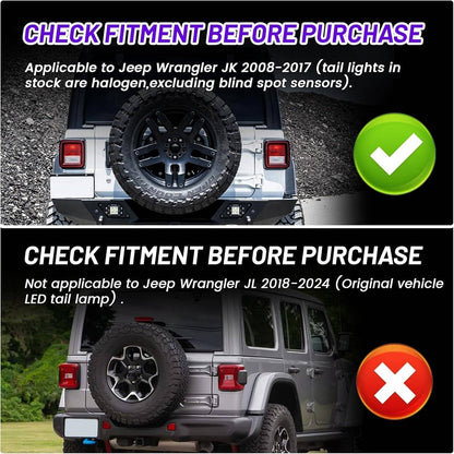 Solidspare Rear Brake Turn Signal Lamps LED Tail Lights For Jeep Wrangler JK JKU 2007-2018
