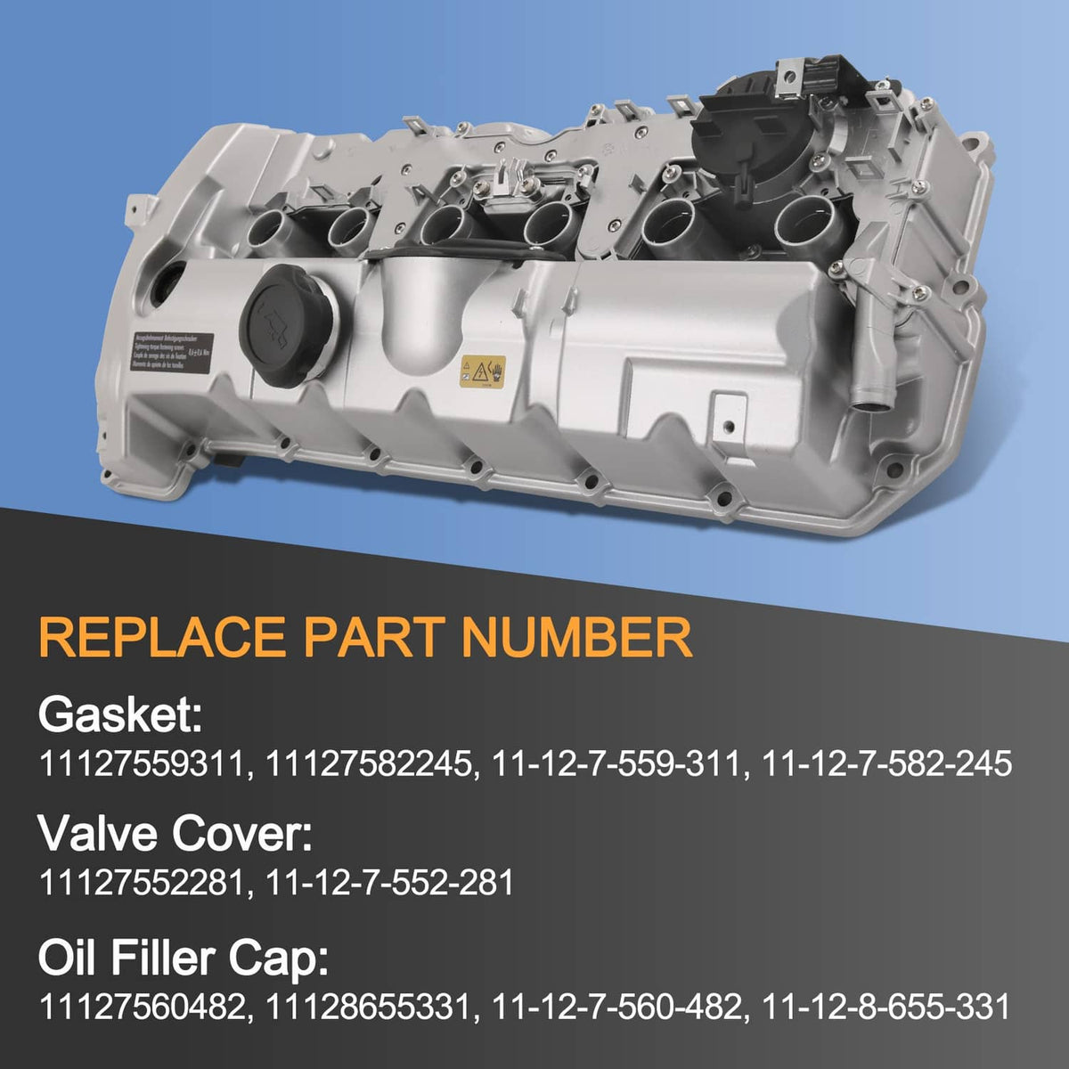 Solidspare Upgrade Aluminum Valve Cover for BMW N52 E70 E82 E90 E91 328i 528i 128i X3 X5