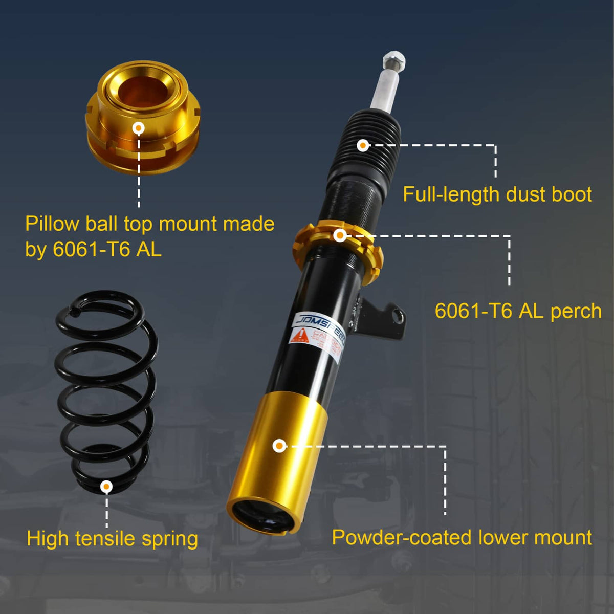 Solidspare Coilover Struts Set For 2006-2014 VW MK5 MK6 GOLF/JETTA Suspension Spring Kit