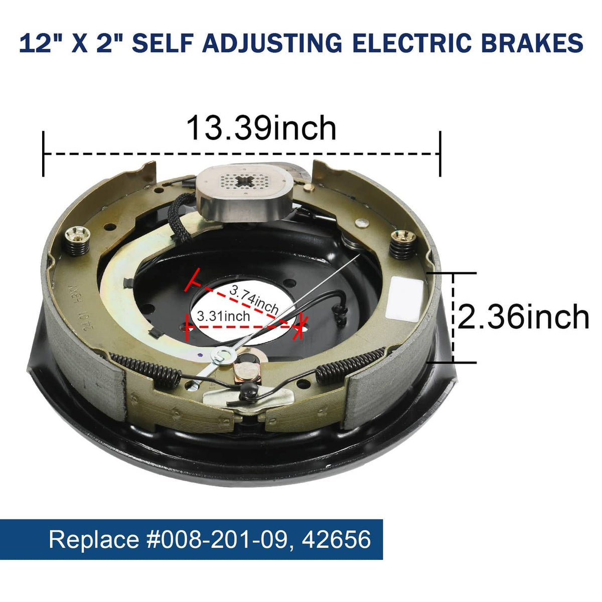 Solidspare 6 on 5.5" Bolt Circle Drum Kits with 12" X 2" Self-Adjusting Electric Brake