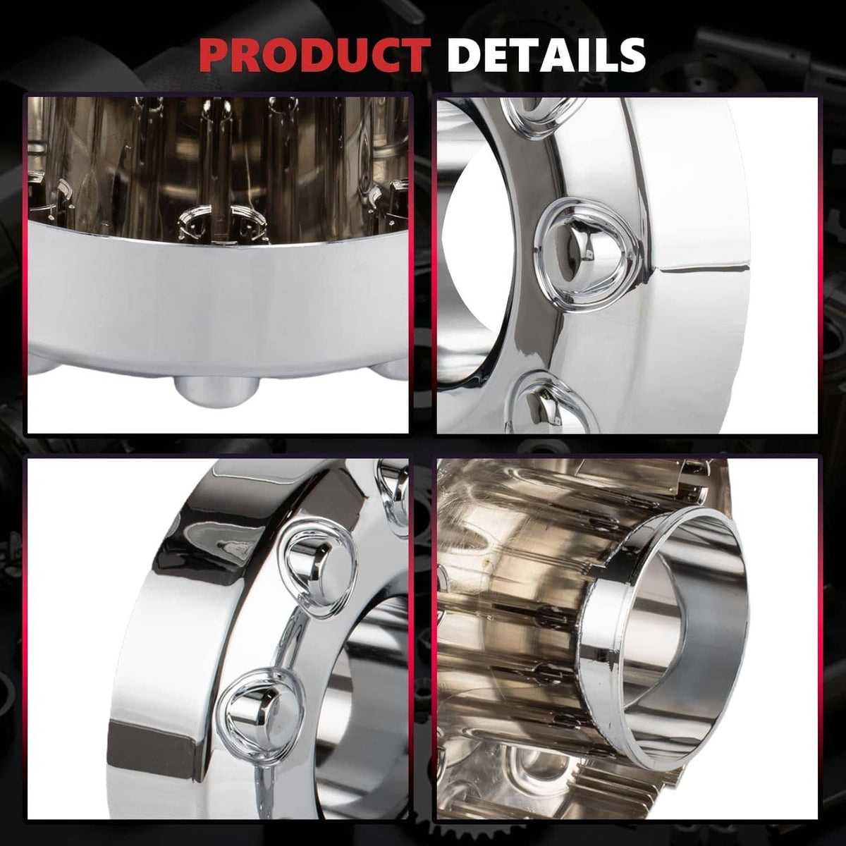 Solidspare 2Pcs Wheel Center Hub Caps Dually 10 Lug For 2005-2017 Ford F450 F550 Super Duty