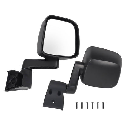 Solidspare 2PCS Manual Folding Side View Mirrors Fit Jeep Wrangler TJ 2003‑2006 55395061AD