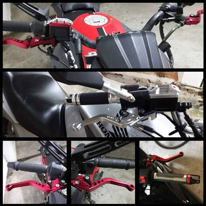 Solidspare Universal Motorcycle 7/8'' CNC Brake Clutch Master Cylinder Lever Set Reservoir