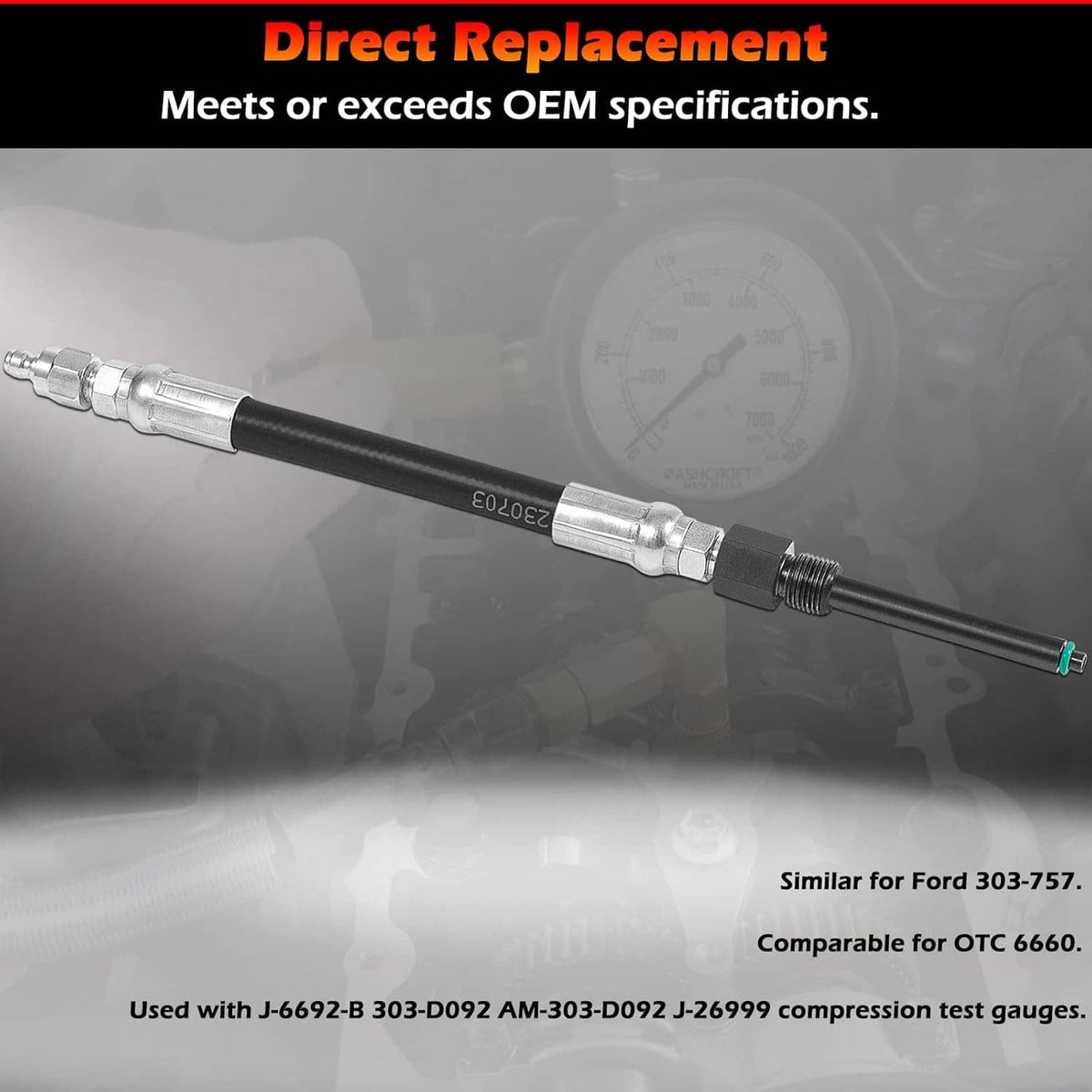 Solidspare 6660 Compression Tester Adapter Perfect for Ford Diesel Engines 6.0L 2003-2006