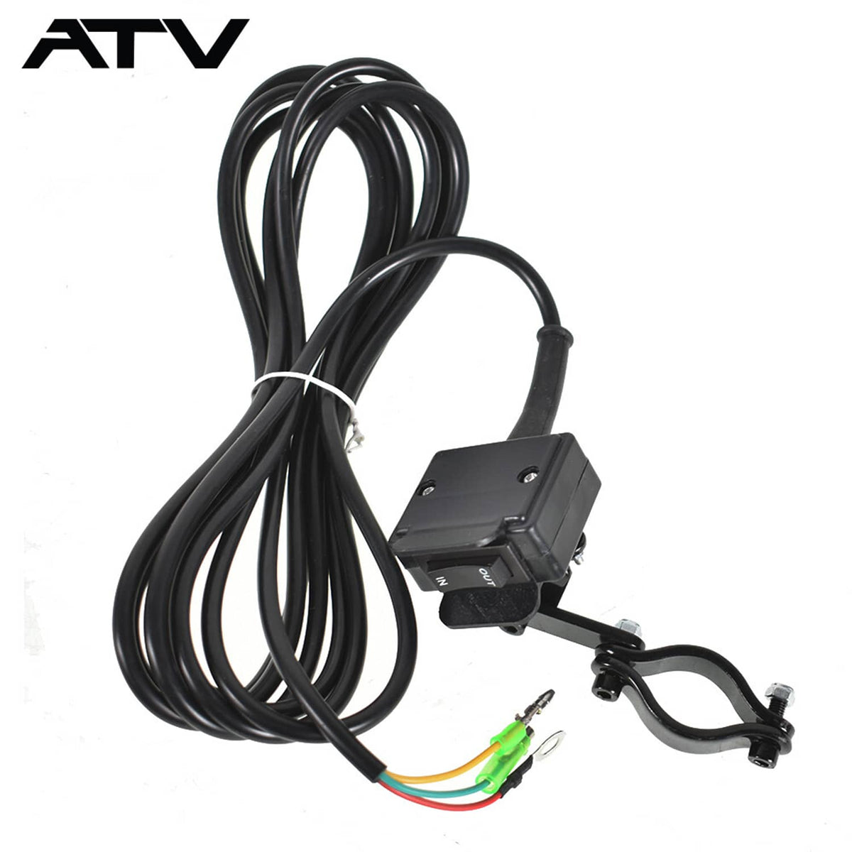 Solidspare 12V Solenoid Relay Contactor and Winch Rocker Thumb Switch Combo Set for ATV