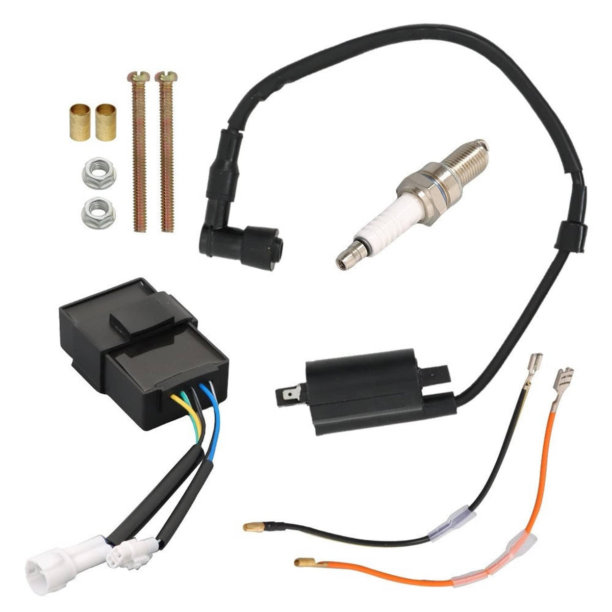 Solidspare Ignition Coil CDI Spark Plug Kit For Kawasaki Bayou300 KLF300B 1988-2004