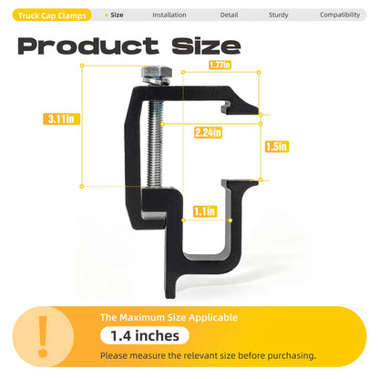 Solid Spare 8Pcs Truck Cap Topper Camper Shell Mounting Clamps Aluminum Truck Bed Clamp