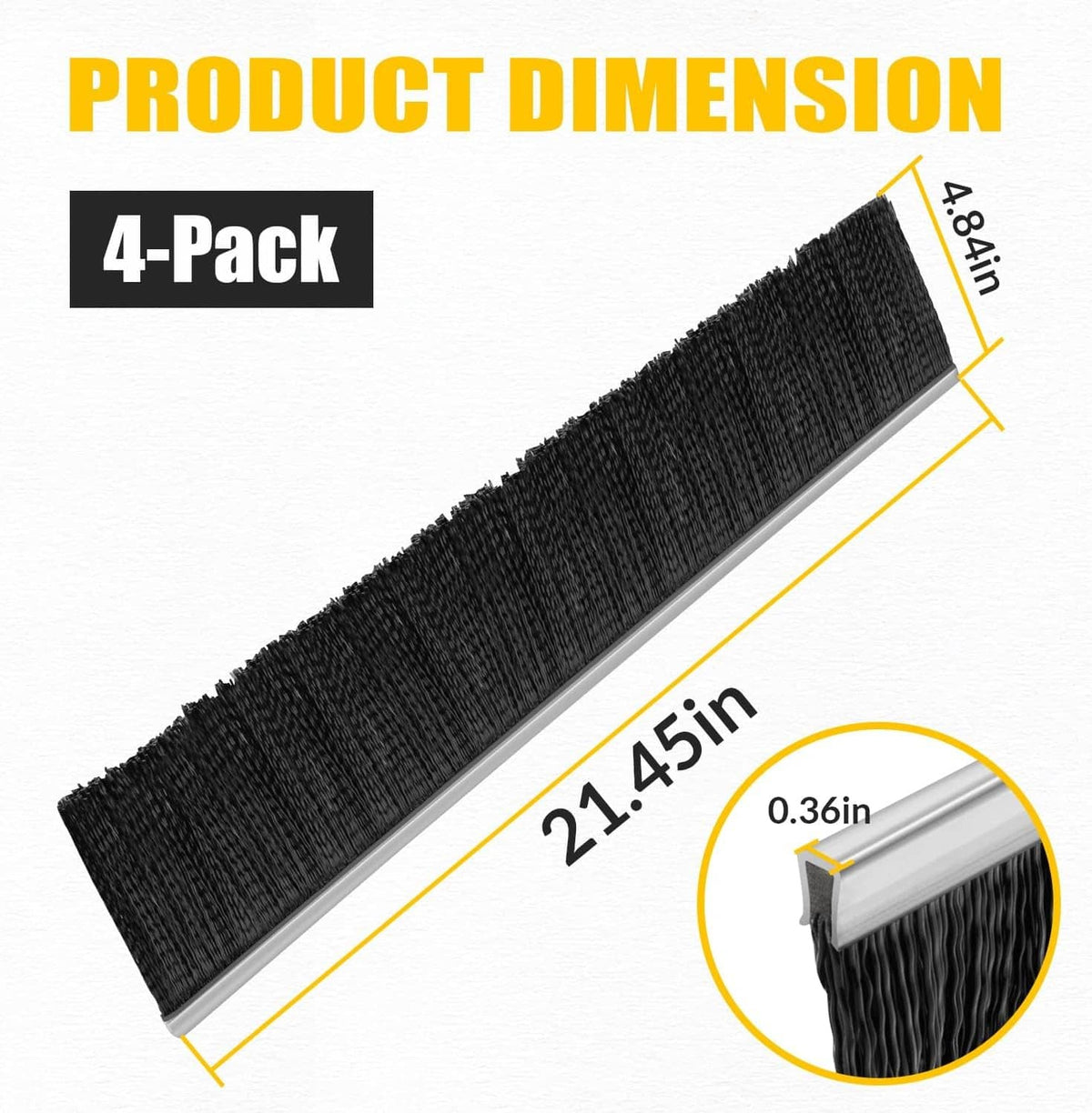 Solidspare 46780 Lawn Sweeper Brush 21” for Agri-Fab 42” Tow Behind Lawn & Leaf Sweeper 4Pc