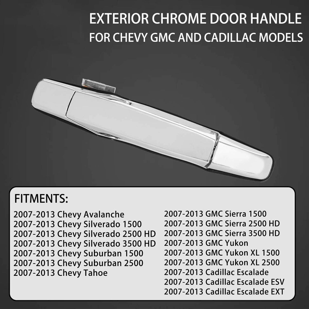 Solidspare 4X Chrome Exterior Door Handle Set For Chevy Tahoe GMC Yukon Sierra Denali 07-13