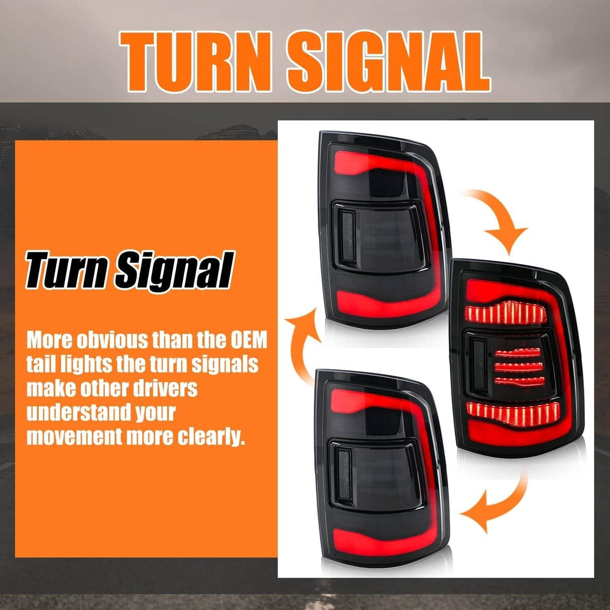 Solidspare Pair LED Tail Light For 2009-2018 Dodge Ram 1500 2500 3500 Rear Light Smoke Len