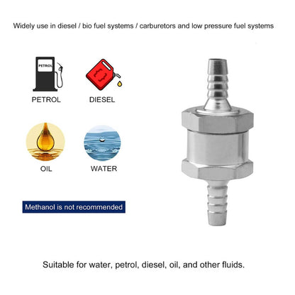 Solidspare 2Pcs 5/16" 8mm Fuel Line One Way Non Return Check Valve Petrol Diesel Oil Water