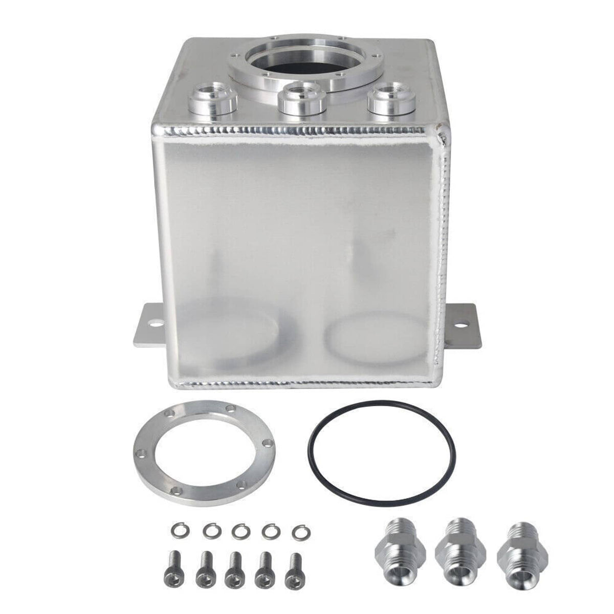Solidspare New 2L High Flow Swirl Fuel Surge Tank AN6 Aluminum w/ 044 External Fuel Pump