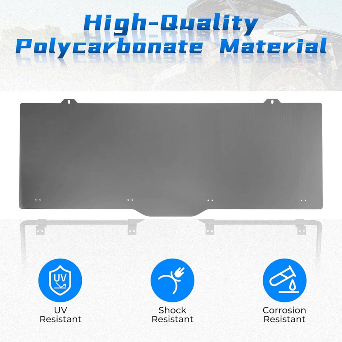 Solidspare Back Windshield for 2013-2019 Polaris Ranger XP 900/Crew 2017-2024 XP 1000/Crew