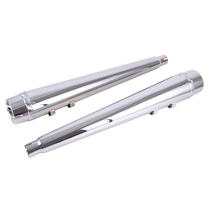Solidspare 4" Chrome Slip on Mufflers Exhaust Pipe Dual for Harley Touring King Glide 95-16