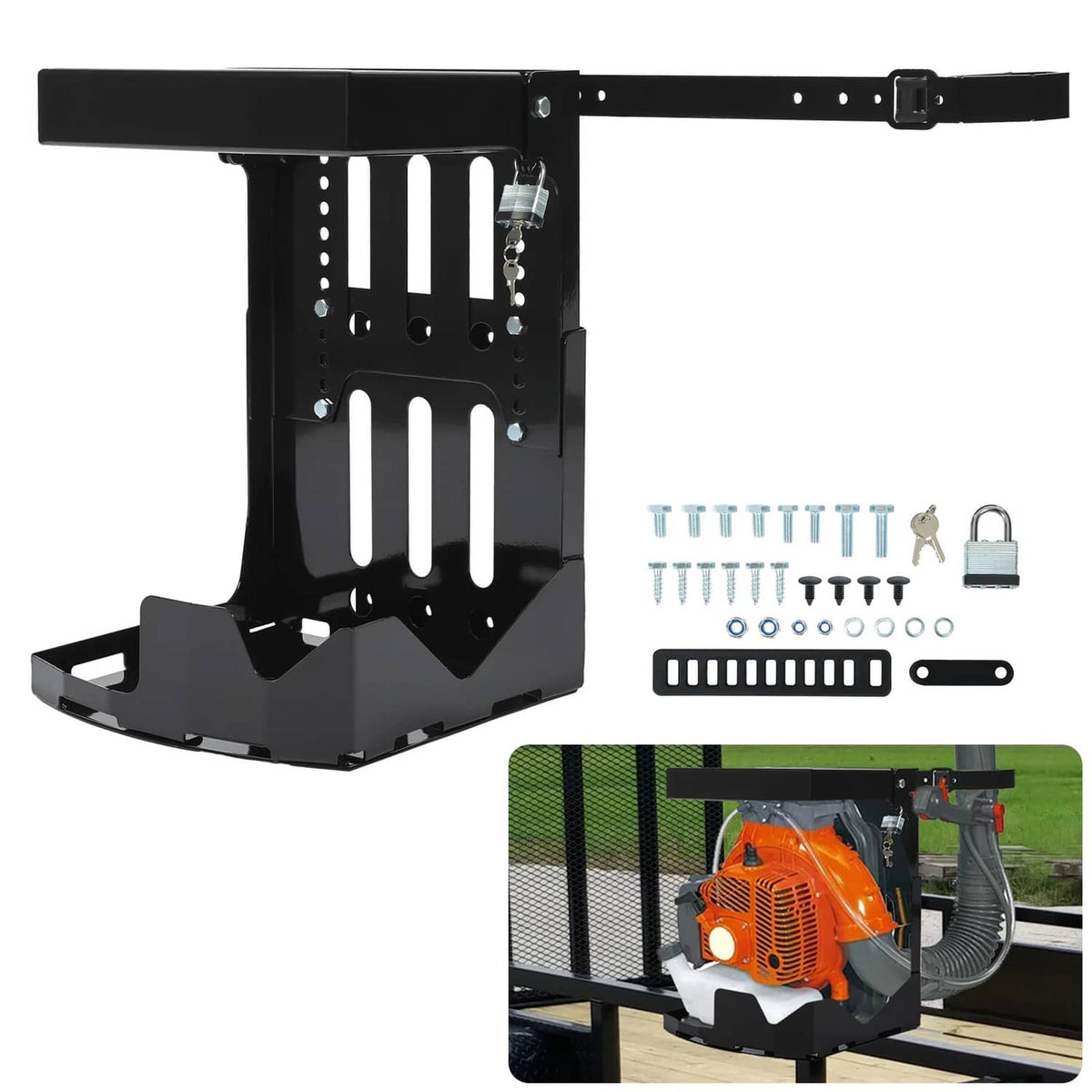Solidspare Adjustable Trailer Rack For Lawn Landscape Trucks Back Pack Sprayer Blower Screw