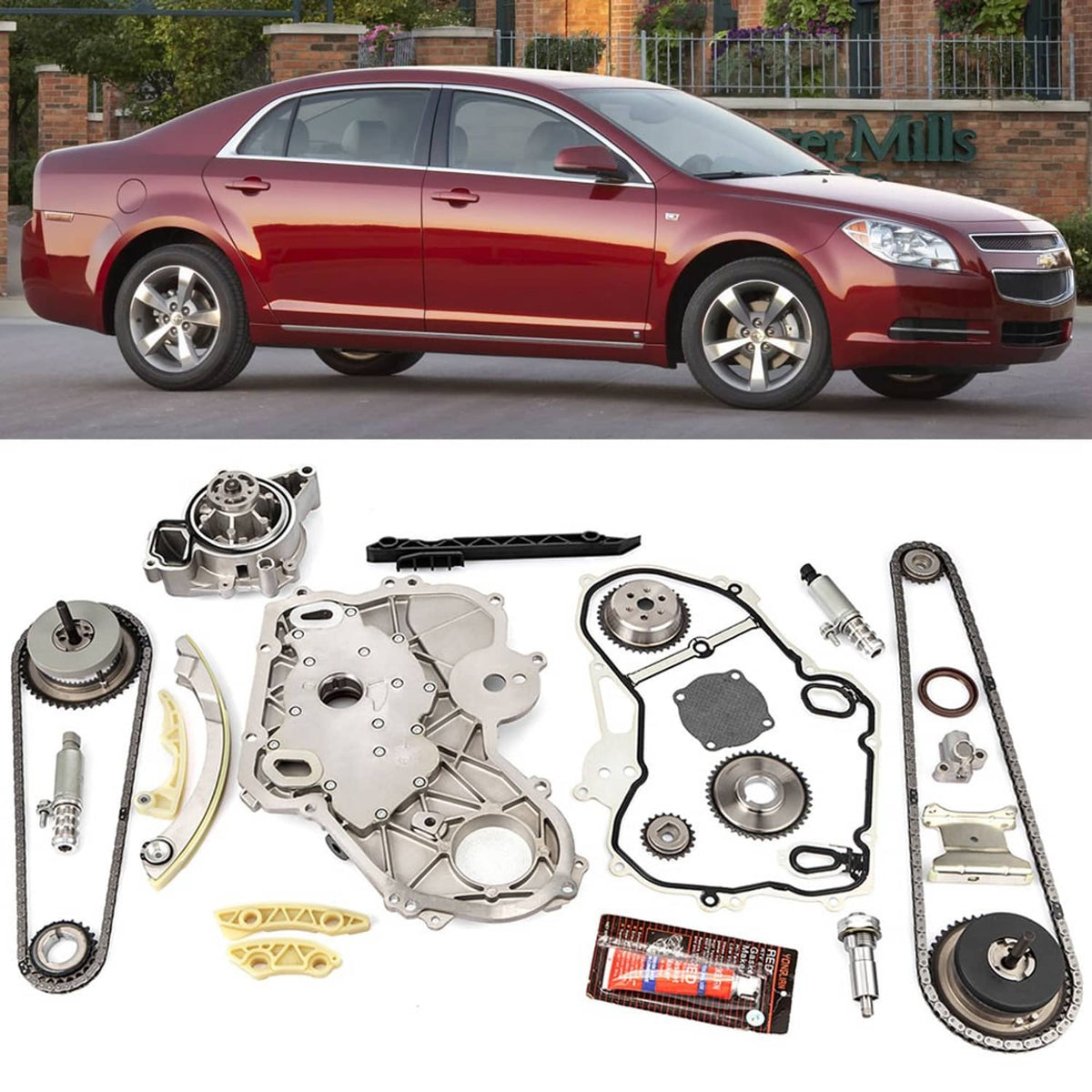 Solidspare 22Pcs/Set Timing Chain Kit with Oil & Water Pump Replace for 12621505 12655420
