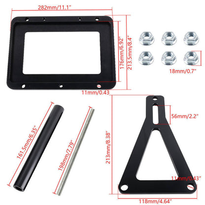 Solidspare Aluminum Billet Battery Tray Hold Down Trunk Relocation Box Racing Mount Black