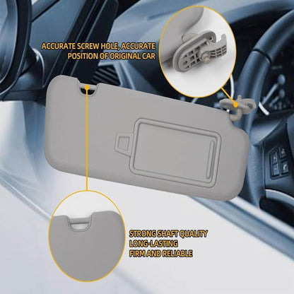Solidspare Pair Driver & Passenger Gray Sun Visor with Mirror for 2017-2019 Hyundai Elantra