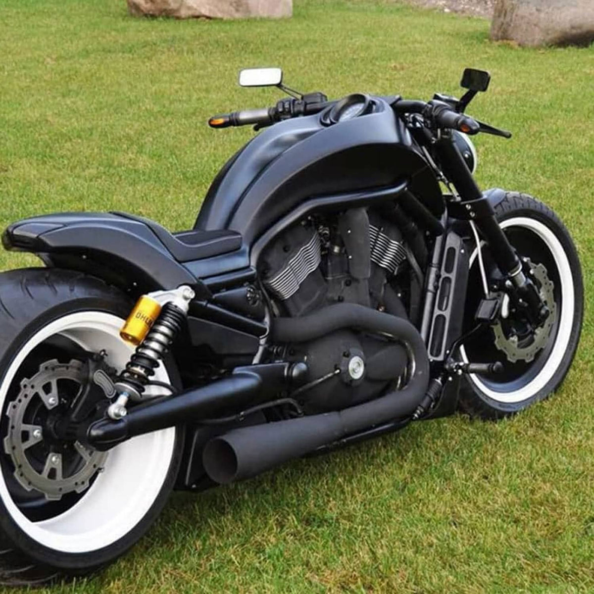 Solidspare Rectangle Motorcycle Rearview Mirrors for Harley Cruiser Bobber Chopper Softail