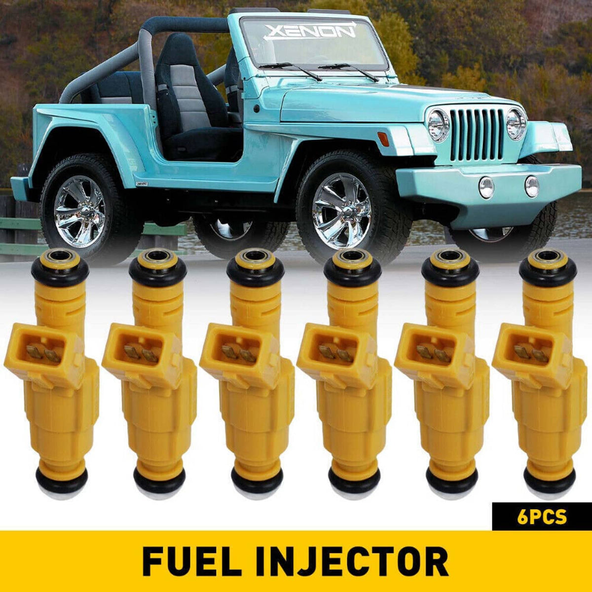Solidspare 6Pcs New Fuel Injectors 0280155710 For 87-98 JEEP Cherokee 4.0L EV1 4 Hole