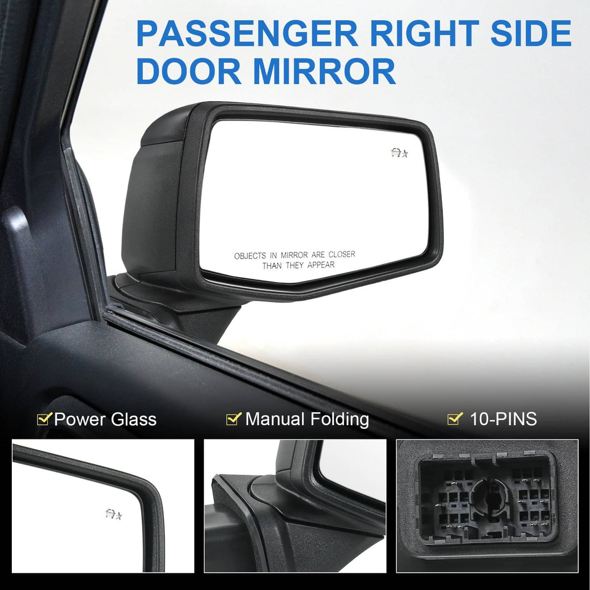 Solidspare Passenger Right Side Door Mirror for 2019-24 Chevy Silverado 1500 W/Heated Power