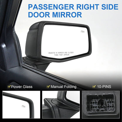 Solidspare Passenger Right Side Door Mirror for 2019-24 Chevy Silverado 1500 W/Heated Power