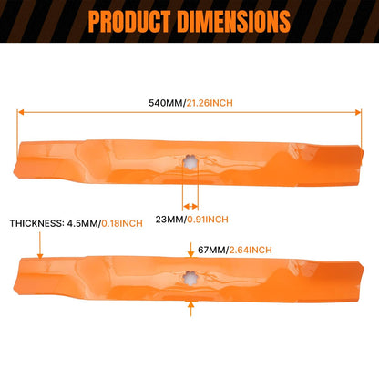 Solidspare 2PK Deck Blades For John Deere E100, E110, E120, E130 (100 Series Tractor) - 42"