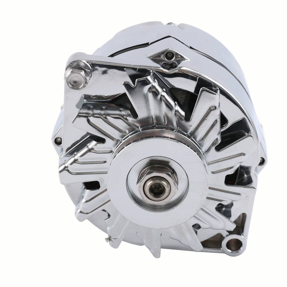Solidspare Chrome Alternator For SBC BBC Chevy GM 1 Wire Street Rod-High Output ADR0335-C