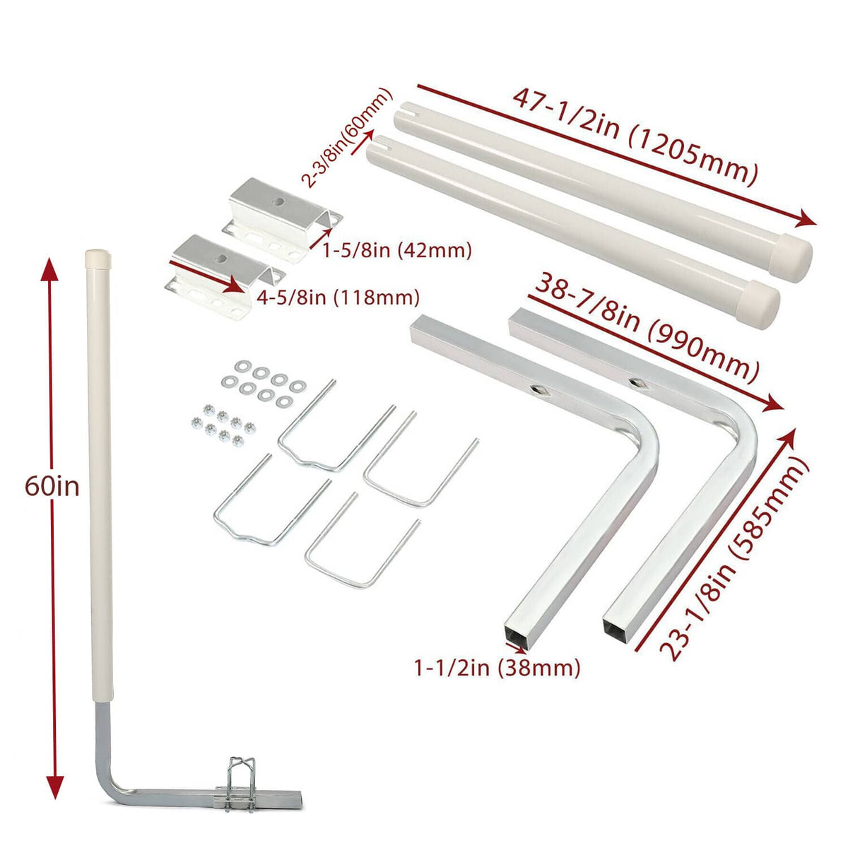 Solidspare Boat Trailer Guide Post On 60" Fits Ski Boat Fishing Boat Sailboat Kayak Canoe
