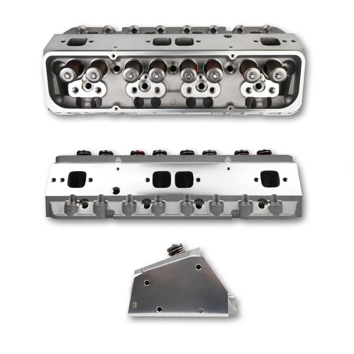 Solidspare 2x Complete Aluminum Cylinder Heads For SBC Chevy 350 190cc 64cc 2.02/1.60 Angle