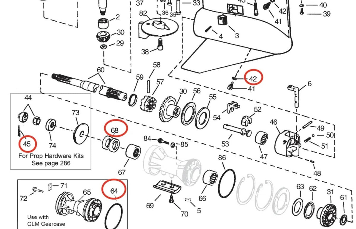 Solid Spare Lower Unit Oil Seal & O-ring 320862 305123 306394 311598 OMC Cobra 4-CYL V6 & V8