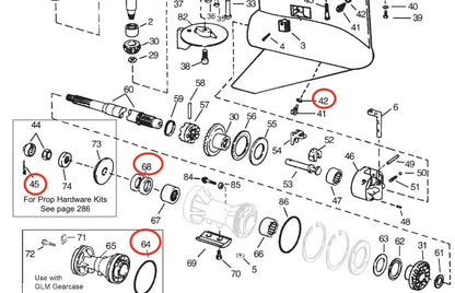 Solid Spare Lower Unit Oil Seal & O-ring 320862 305123 306394 311598 OMC Cobra 4-CYL V6 & V8