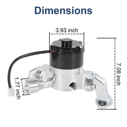 Solidspare High Flow Aluminum Electric Water Pump Fits Big Block Chevy 454 427 396 Chrome