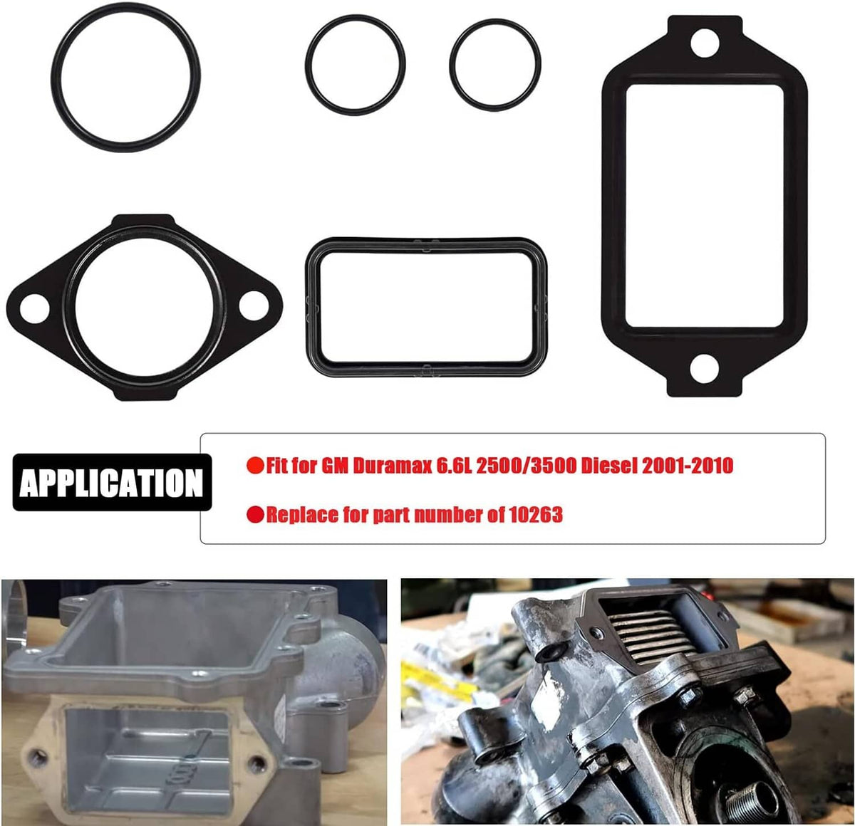 Solid Spare 10263 Oil Cooler Seal Install Kit for 2001-2010 GM 6.6L Duramax LB7 LLY LBZ LMM