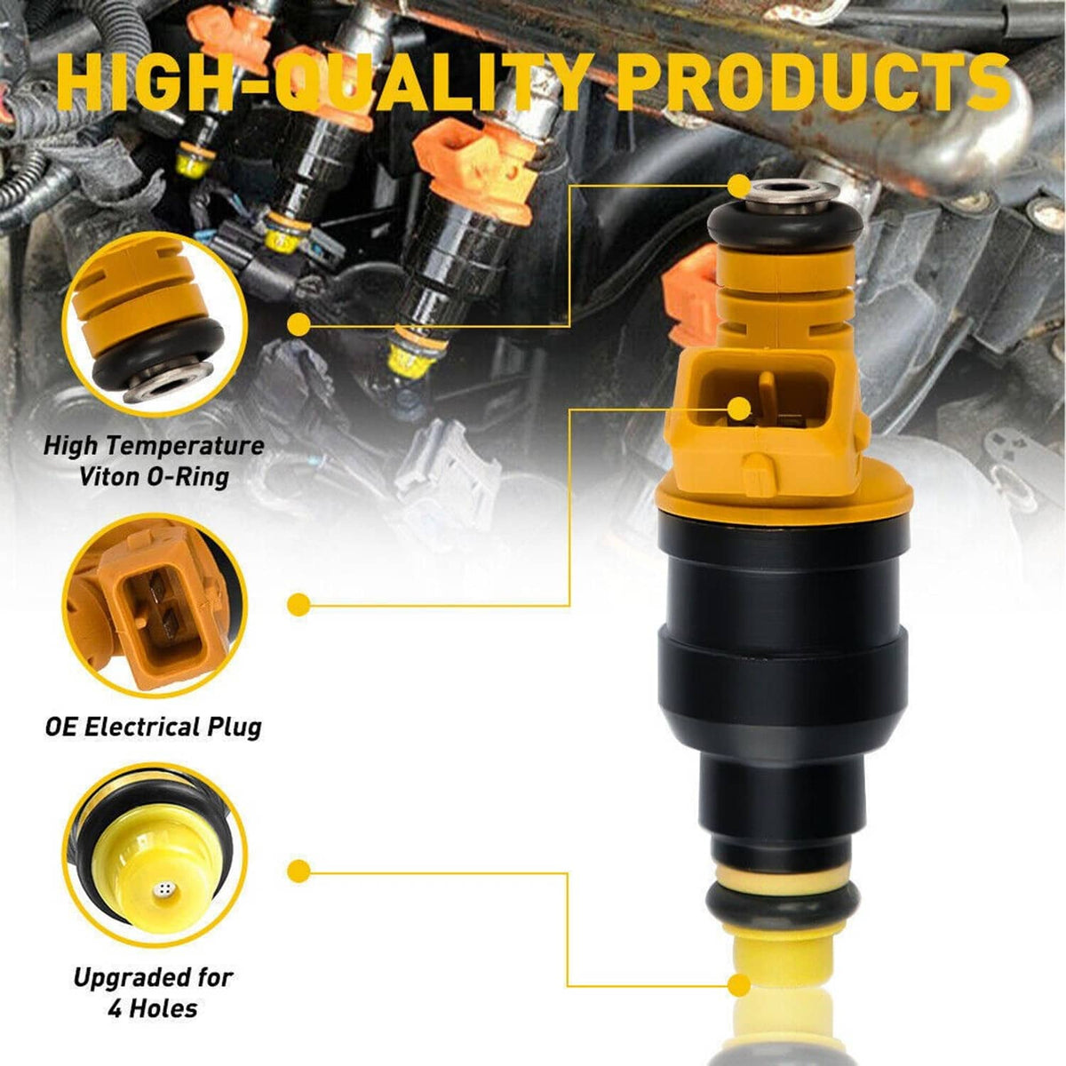 Solidspare 8x Upgrade Fuel Injectors For 1990-2005 Ford F150 F250 F350 4.6L 5.0L 5.4L