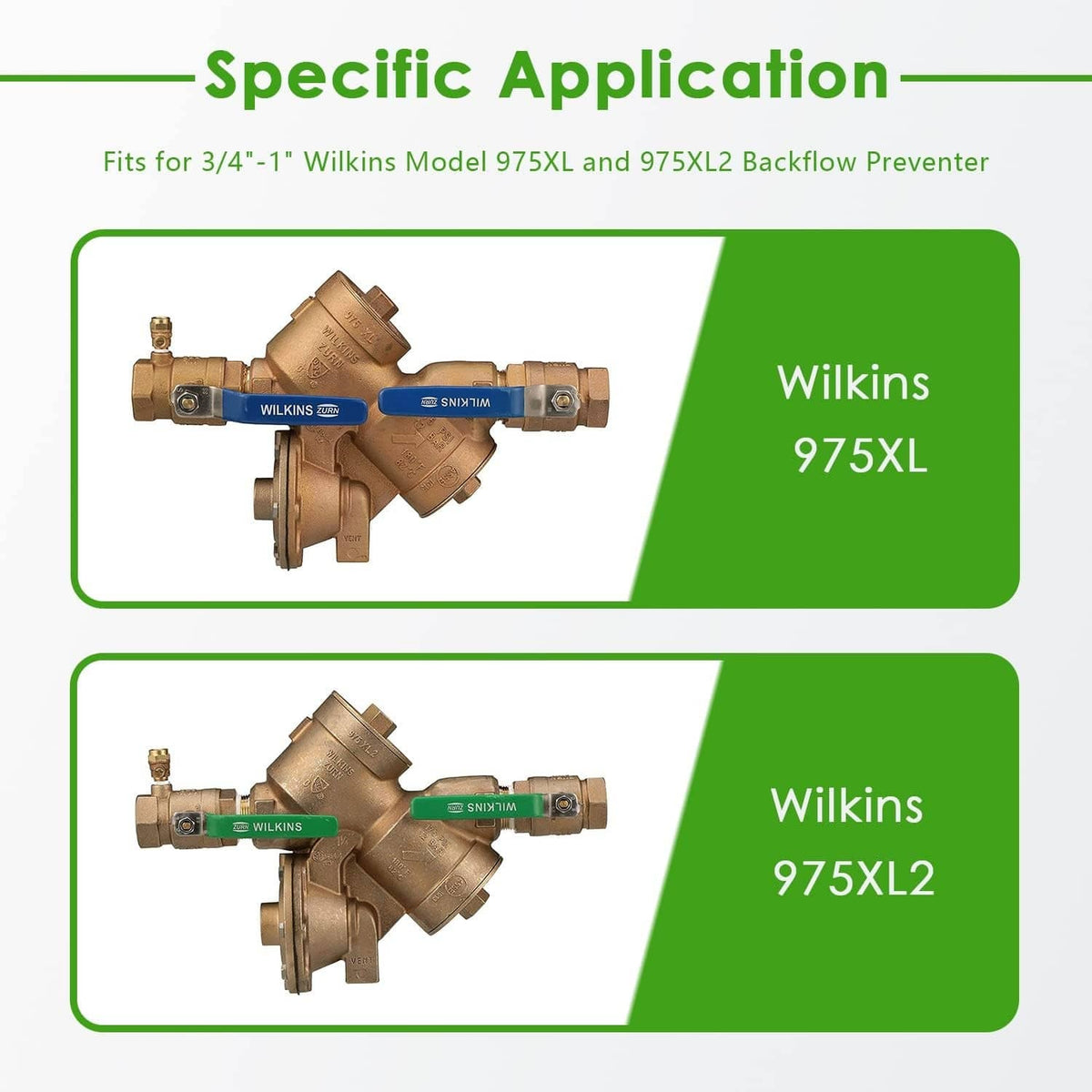 Solidspare 3/4"-1" Rubber Repair Kit Fits for Wilkins Model 975XL 975XL2 (8Pcs) RK34-975XLR