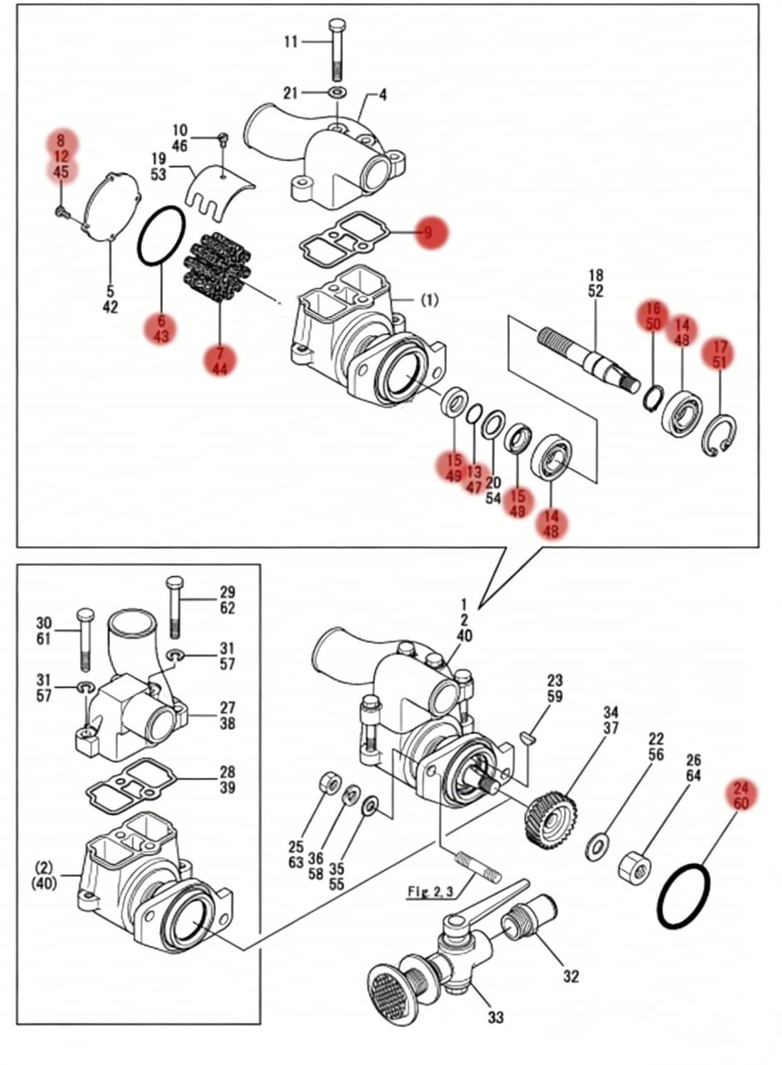 Solid Spare Major Repair Kit for Yanmar 6LP Series Engine Pump 119773-42500 119773-42652