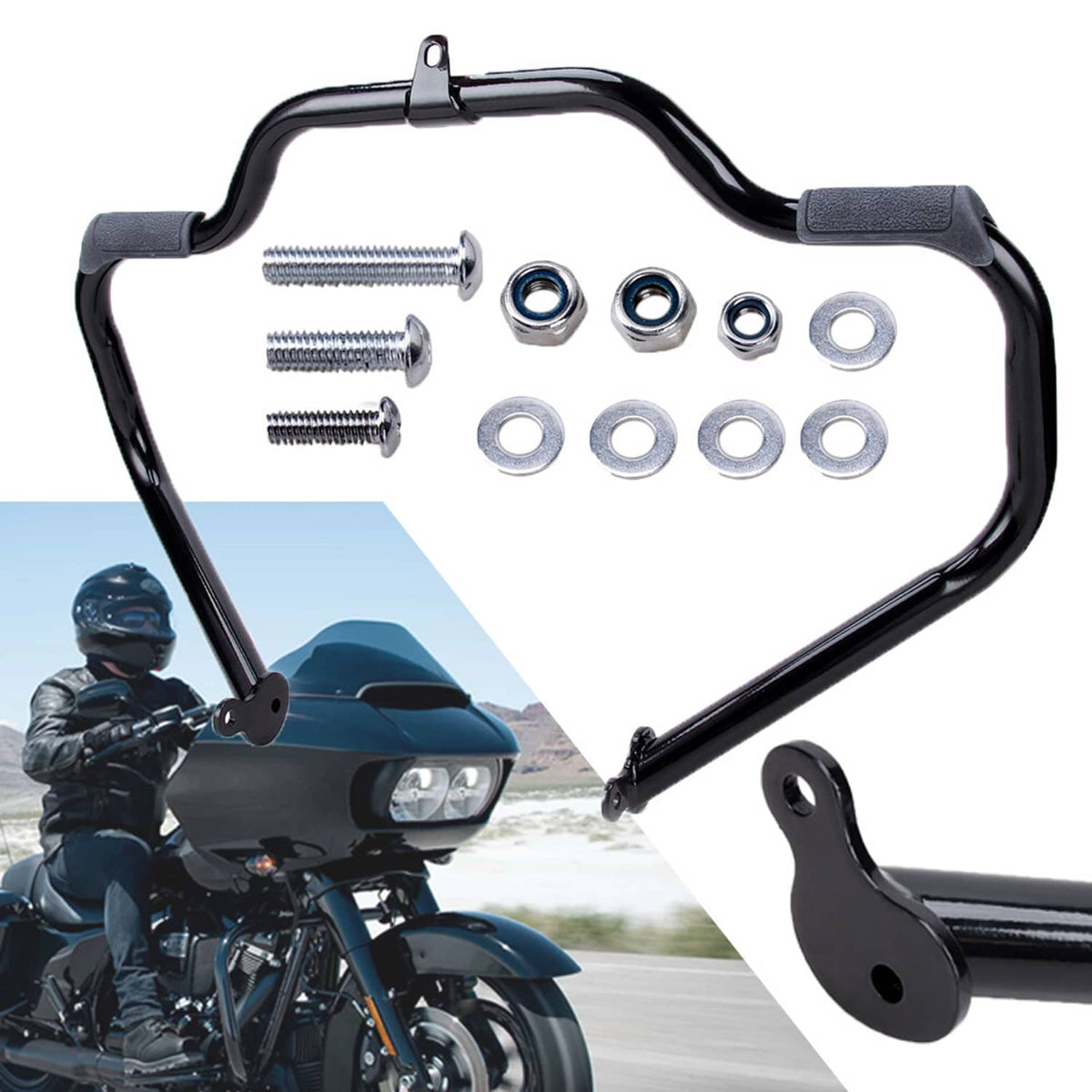 Solidspare Mustache Highway Engine Crash Guard Bar For Harley Touring Electra Glide 2009-24
