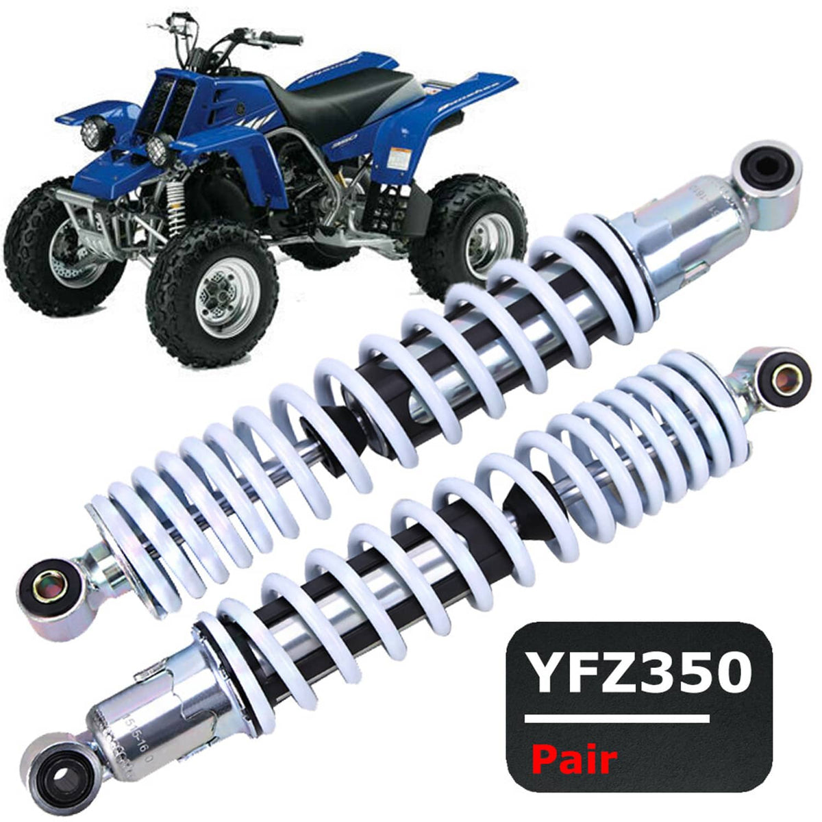 Solidspare 2x Front Shocks Absorber 1987-2006 Fit For Yamaha Banshee YFZ350 Springs WHITE