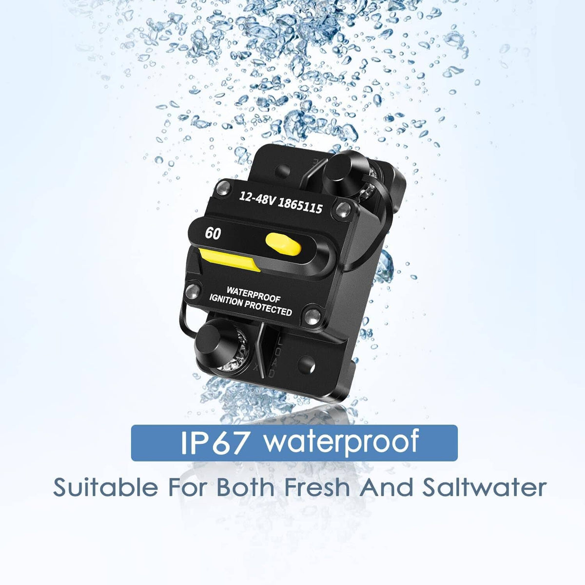 Solid Spare MKR-27 1865115 Circuit Breaker Waterproof 60AMP For Minn Kota Trolling Motor