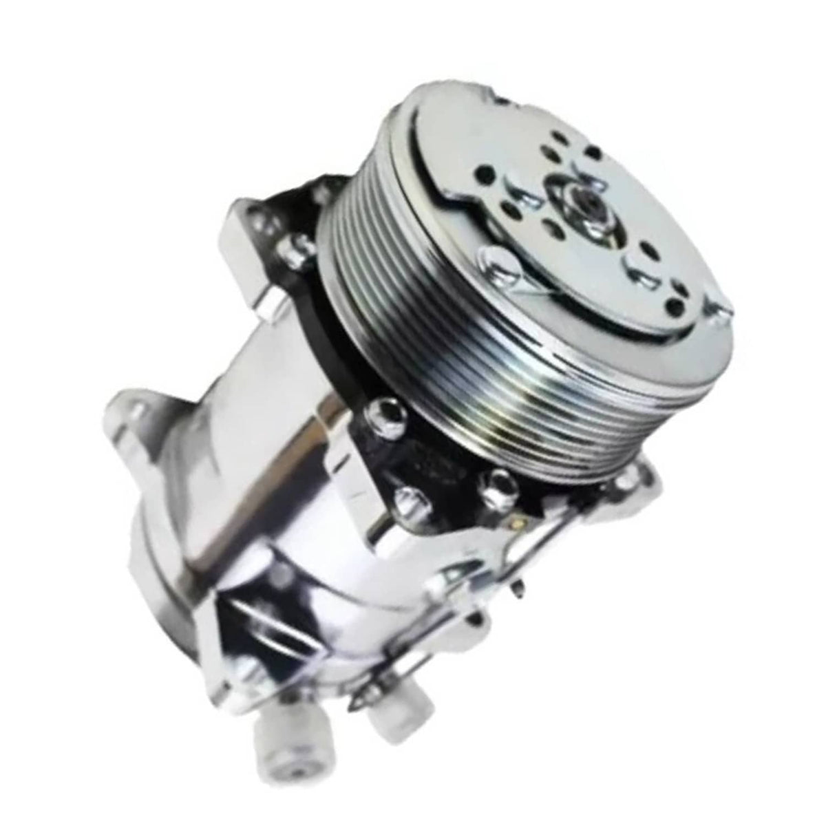 Solidspare A/C Compressor w/ Clutch for Sanden 508 Style 8-Groove Serpentine Belt Aluminum