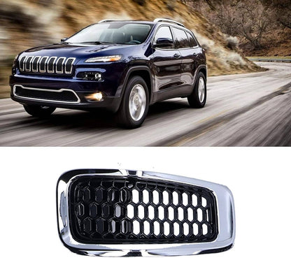 Solidspare 7x Chrome Front Bumper Grille Insert Honeycomb Mesh For 2014-2018 Jeep Cherokee