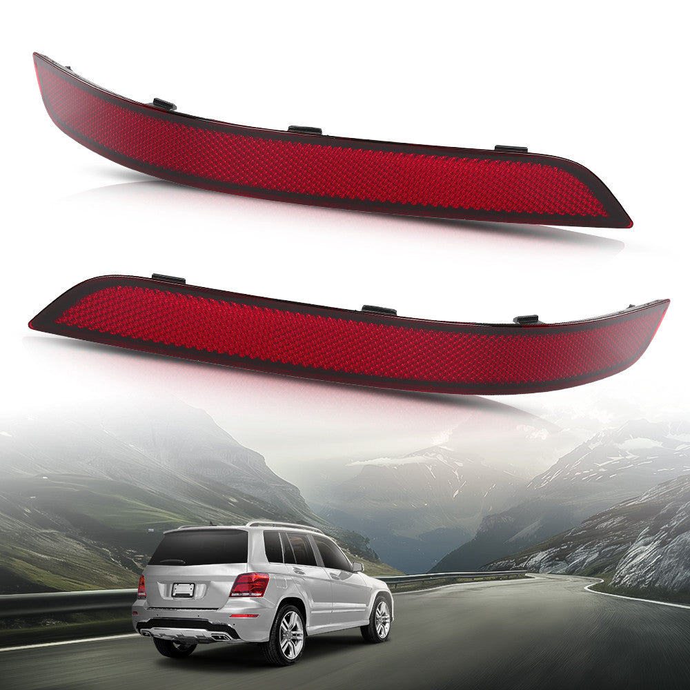 Solid Spare Fit For 2013-2015 Mercedes-Benz GLK300 GLK350 Rear Bumper Reflector Left+Right