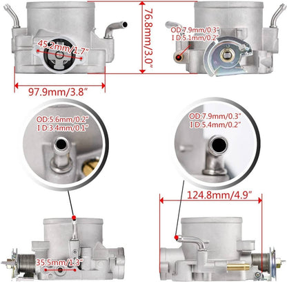 Solidspare 70mm Throttle Body + TPS & MAP Sensor For Honda Civic Integra B/D/F/H B18C B16A