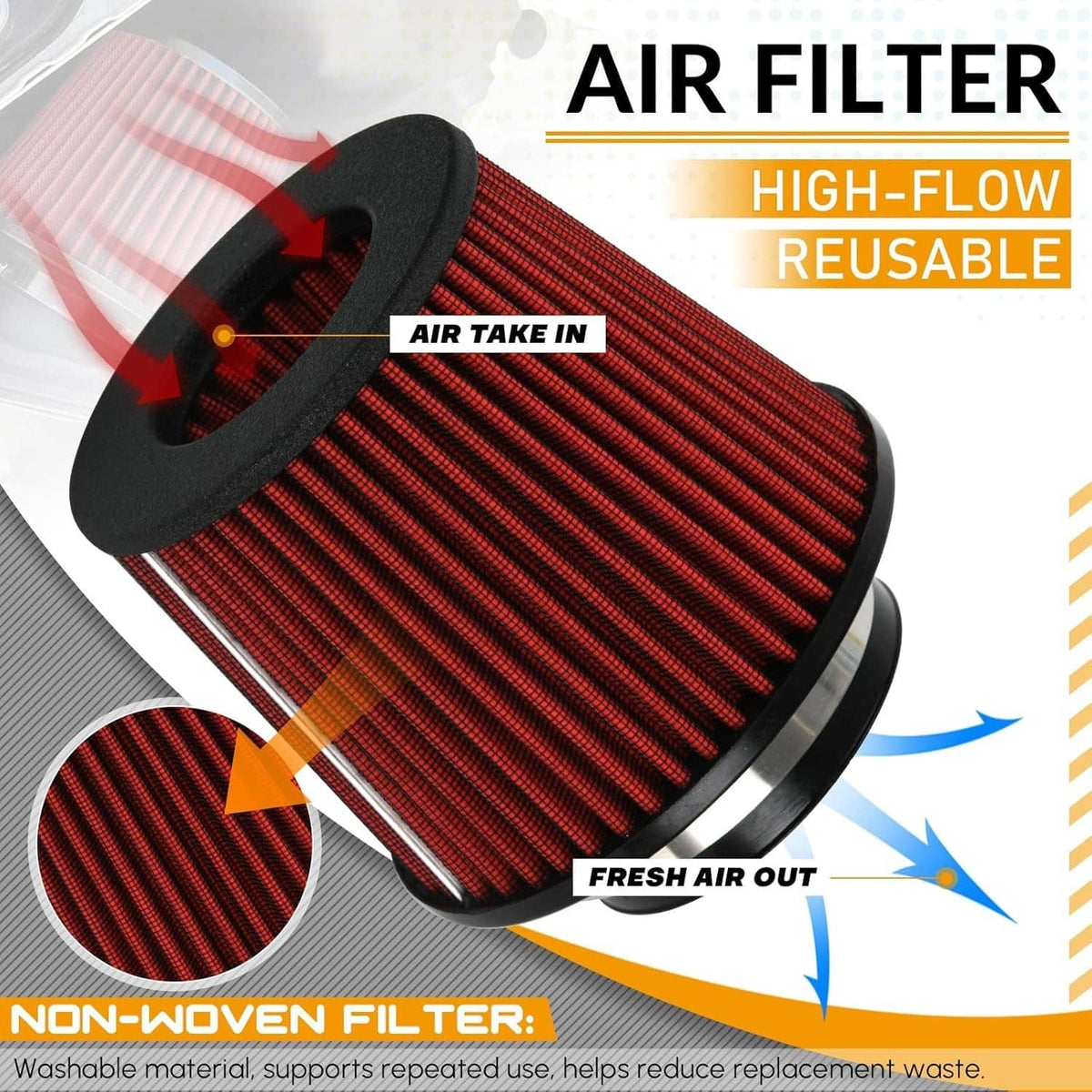 Solidspare 4" Cold Air Intake System Kit + Red Filter For BMW 2019+ M340i G20 G21 B58 3.0L