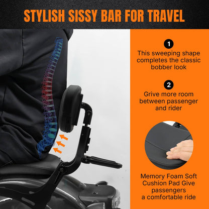 Solidspare Backrest Sissy Bar & Rear Luggage Rack For Honda Rebel 1100 CMX1100 2021-2026